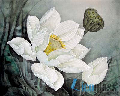 TRANH KÍNH HOA SEN KHỔ NGANG 03