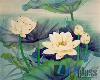 TRANH KÍNH HOA SEN KHỔ NGANG 02