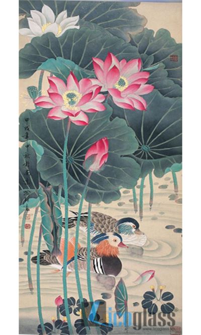 TRANH KÍNH HOA SEN KHỔ ĐỨNG 04