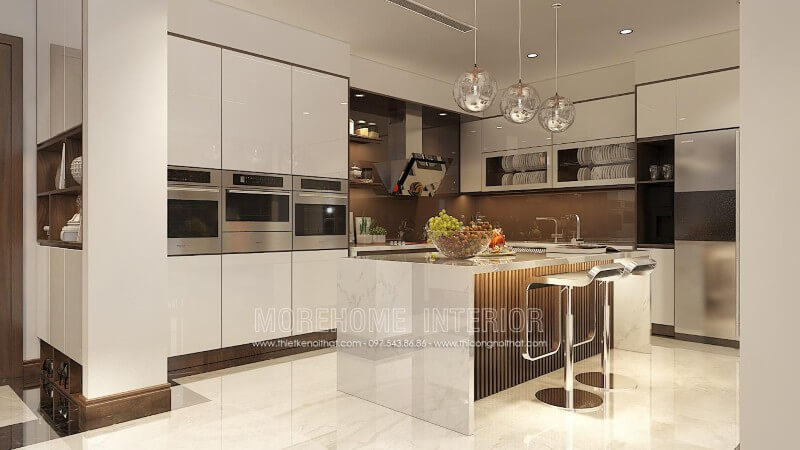 Trang trí nội thất căn bếp chung cư, biệt thự cao cấp với mẫu tủ bếp phong cách hiện đại Tủ bếp chung cư
